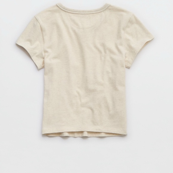 Aerie Cream Short Sleeve Top offline rock n roll baby tshirt - Picture 3 of 3